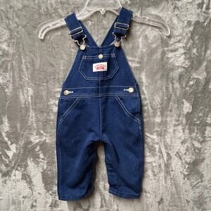 Round House Kids Denim Overalls 18 Months Blue Bib Pants Adjustable Straps